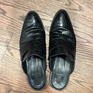 Freda Salvador keen mule black embossed crocodile